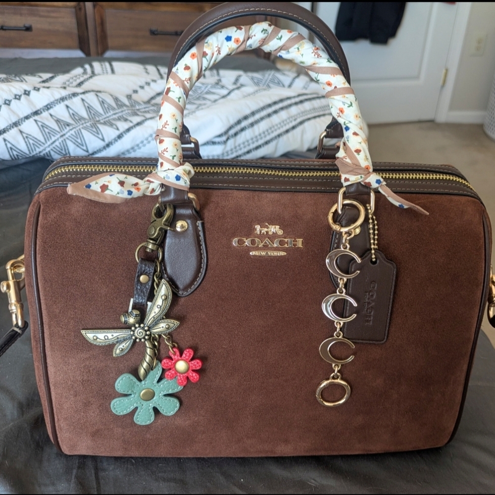 Coach large suede Rowan Satchel-EUC